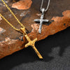 Catholic Cross Pendant Necklace for Men Women, Stainless Steel Twisted Rope Chain Gold Silver Color Faith Religious Jewelry - Image 4
