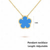 7 colors classic simple five-leaf flower pendant necklace stones clover Choker Chain for women party daily wear jewelry - Image 18