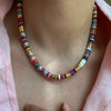 Bohemia Candy Color Stone Beads Beaded Necklace for Women Gold Plated Brass Strand Chokers - Image 7