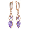 Shiny Lilac Long Drop Earrings for Women Rose Gold Color Whih Purple Zircon Bride Wedding Jewelry - Image 3