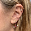 Multicolor Zircon Water Drop Small Hoop Earrings for Women Stainless Steel Pendant Piercing Earrings - Image 2