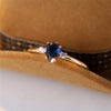 Minimalist Pear Cut Royal Blue Stone Water Drop Zircon Stacking Thin Rings For Women Gold Color Female Wedding Bands Jewelry CZ - Image 3