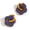 Resin Flower Accessories Hoop Earrings Y2K Women's Earrings Gold Plated Colorful 316L Stainless Steel - Image 9
