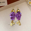 Round Natural Shell Dangle Earrings Novel Ocean Fish-shape Long Tassel Drop Earring for Women Charms Ear Hooks Party Jewelry K1 - Image 4