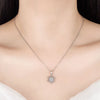 Silver Stud Earrings Crystal Snowflake Pendant Necklace For Women Jewelry Sets - Image 5