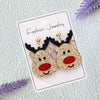1 Pair Cute Sparkling Reindeer Design Jewelry Earrings For Women, Holiday Party Gift - Image 6