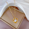 Heart Stainless Steel Zirconia Necklaces For Women Girls Love Gold Color Metal Necklace Party Birthday Daily Jewelry - Image 26