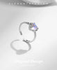 MODIAN 925 Sterling Silver Exquisite Sparkle Moonstone Adjustable Rings For Women Heart Free Size Rings Fine Jewelry