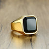 Stylish Square Stone Signet Rings for Men, Stainless Steel Metal Finger Ring Party Gift Jewelry - Image 10