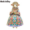 Beautiful Sheep Lady Brooches For Women Unisex 4-color Elegant Rhinestone Ancient Dress Goat Party Brooch Pin Gifts - Image 4