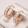 Cubic Zircon Hoop Earrings For Women Rose Gold Color Jewelry Accessories - Image 6
