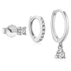 3PCS Unique Cubic Zircons Star Dangly Hoop Earrings Set for Women Tiny Stud Ear Cartilage Piercing 3 Holes Mismatched Jewelry - Image 20