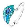 Clover Adjustable Ring Silver Rotating Cherry Blossom Flower Open Rings For Women Wedding Jewelry Gift - Image 7