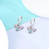 Colorful Cubic Zirconia Huggie Hoop Earrings in Flower Butterfly and Clover Designs - Image 71