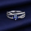 Silver Cubic Zirconia Ring for Women, Adjustable Sparkling Open Ring, Wedding Party Jewelry Gift - Image 1