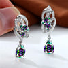 Female Blue Rainbow Stone Earring Silver Color Clip Earrings For Women Charm Crystal Zircon Wedding Jewelry - Image 24