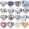 Love Heart Shaped Charms Silver Family Love Friendship Charms Fit Bracelet Bangle Women Jewelry Gifts - Image 1
