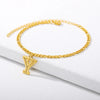 Vintage 26 Initial Letter Pendant Cuban Chain Anklet Gold Plated Leg Ankle Bracelets For Women - Image 24