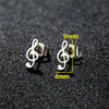 Tiny Star Moon Stud Earrings for Women Music Cross Leaf Cup Earings Stainless Steel Jewelry Gift - Image 5