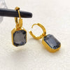 Yupsk Square Stainless Steel Crystal Zirconia Earrings For Women Girls Gold Color Metal Hoop Earring Party Daily Jewelry - Image 9