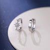 Silver Zircon Star Asymmetry Hoop Earrings For Women Party Classic Jewelry Small Niche Minimalist Accessories - Image 1