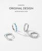 MODIAN Solid 925 Sterling Silver Circle Rhombus Turquoise Hoop Earrings Trendy Platinum Plated Ear Buckle For Women Fine Jewelry