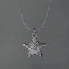 Textured Flower Pendant Necklace on Fine Chain - Image 9