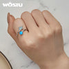 Silver Bird Open Ring Light Blue Sea Turtle Finger Ring Ocean Opal for Women Dreamy Party Jewelry Gift - Image 3