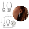 Silver Hoop Earrings For Woman Zircon Heart Shape Star Eardrop Earring Jewelry - Image 46