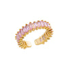 Thin Cubic Zirconia Stacking Ring in Gold-Tone Stainless Steel Adjustable - Image 14