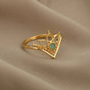 Opal Finger Rings For Women Stainless Steel Adjustable Couple Geometric Open Ring Handmade Aesthetic Jewelry Gift - Image 12