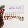 25Pairs/5Pairs Christmas Series Earrings Cartoon Santa Claus Gingerbread Man Snowflake Alloy Earrings Set Women Christmas Gifts - Image 8