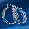 Charm Silver 27mm Triple Layer Wave Hollow Earrings Women Gift Accessories Party Jewelry - Image 4