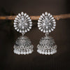 Retro Ethnic Silver Color Turkish Jhumka Earrings For Women Pearl Tassel Classic Carved Indian Earrings Jewelry - Image 3
