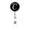 26 English Letters Brooch A-Z Initial Round Glass Ball Pendant Retractable Badge Reel For Women Gifts Jewelry - Image 24