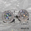 Round Halo Cubic Zirconia Stud Earrings in Silver-Tone or Gold-Tone - Image 7
