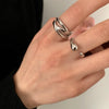 Ventfille Silver Waterdrop Open Line Cross Ring For Female Unique Design Jewelry Gift - Image 2