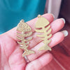 Enamel Fish Bone Squid Marine Sea Dalphin Charm Pendant, Gold Silver Plated Zircon Jewelry Finding Supplies - Image 5