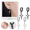 Classics Four Pointed North Star Small Hoop Earring For Women Silver Color Drop Earrings Hollow Star Earring - Image 6