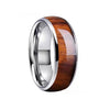 Stainless Steel Wood Grain Inlaid Rings For Men Retro Domineering 8mm Knuckle Jewelry Ring Boyfriend Party Gifts - Image 1