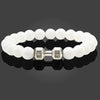 Black Volcanic Lava Stone Dumbbell Bracelet Black Matte Beads Bracelets For Women Men Fitness Barbell Jewelry - Image 4