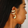 C-Shaped Clip-On Ear Cuff with Water Drop Detail - Image 24