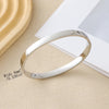 Women's Simple Stainless Steel Bracelet Plain Curved Surface with Shiny Opening Buckle for Daily Wear - Image 4