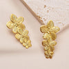 Golden Stainless Steel Flower Stud Earrings For Women Vintage Style Elegant Romance Ladies Stud Daily Wear Jewelry - Image 4