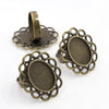 13x18mm 5pcs Antique Silver Plated And Bronze Plated Brass Oval Adjustable Ring Settings Blank/Base,Fit 13x18mm Glass Cabochons - Image 3
