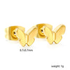Butterfly Bow Shaped Zircon Stud Earrings Stainless Steel Piercing Gold Color Stylish For Women Jewelry - Image 8
