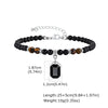 Geometric Black Glass Square Pendant Anklet, Nature Stone Bead Chain Ankle Bracelet for Men, Stainless Steel Foot Jewelry - Image 7
