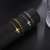 Stainless Steel Bohemia Gold Color Aircraft Anklets Two Layer Foot Legs Anklet Foot Chain Jewelry Accessories Gifts - Image 5