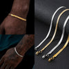 Gold Silver Color Stainless Steel Flat Chain Bracelet For Men Retro Jewelry Accessories Women Wrap Bangle - Image 1