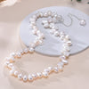 Freshwater Pearls 6-7mm Irregular Interlaced Pearl Necklace Silver Chain Jewelry Gifts for Women - Image 4